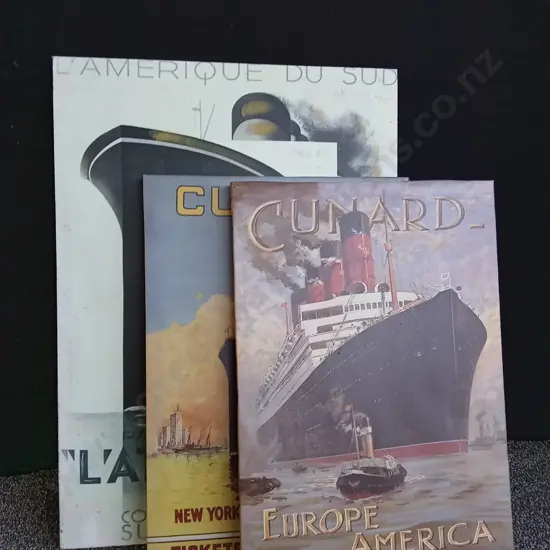 3 PIECES CANVAS BOAT PRINTS