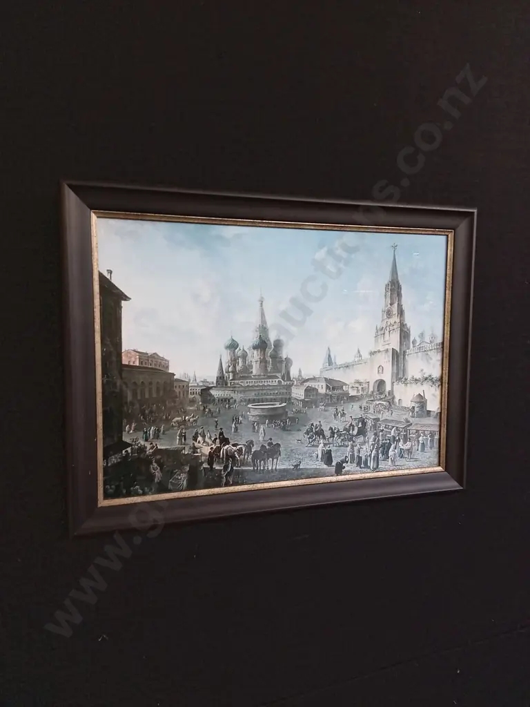 2 PIECES VINTAGE CITY LANDSCAPE FRAMED PRINTS Image 1++