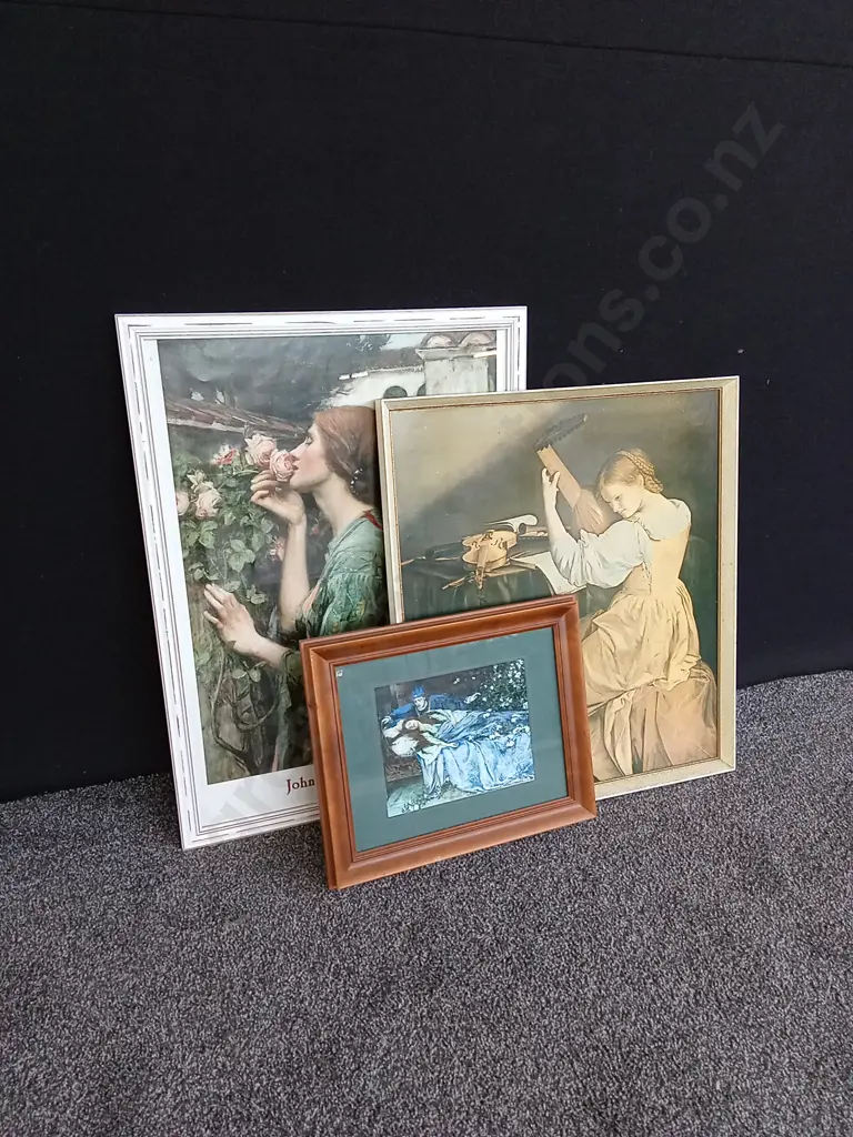 3 PIECES 17TH AND 19TH CENTURY FRAMED ART PRINTS Image 1++