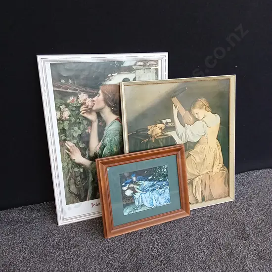 3 PIECES 17TH AND 19TH CENTURY FRAMED ART PRINTS