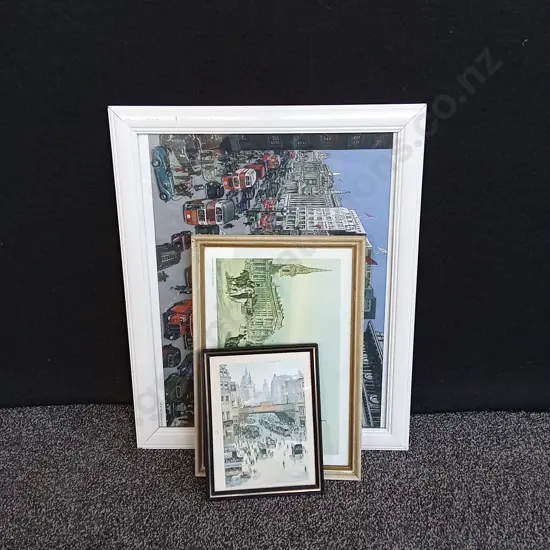 3 PIECES CITY LANDSCAPE FRAMED ART PRINTS