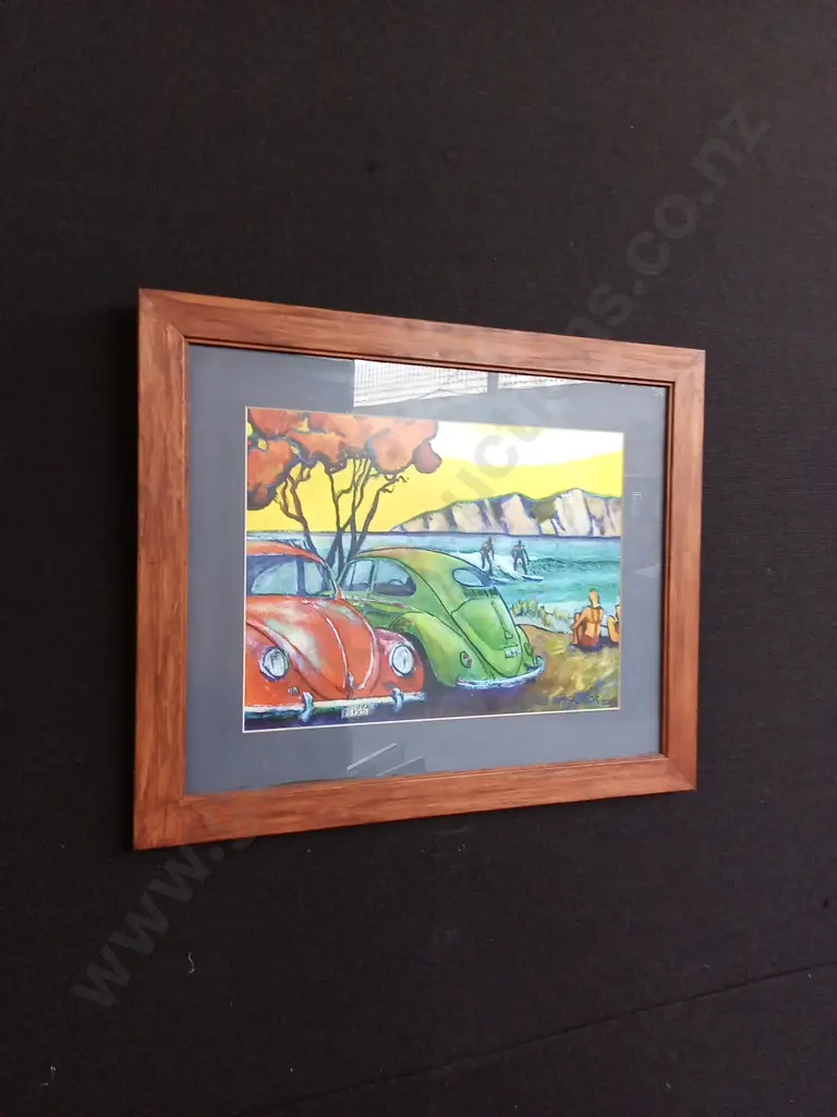 3 PIECES RETRO FRAMED PRINTS AND ARTWORKS Image 1++