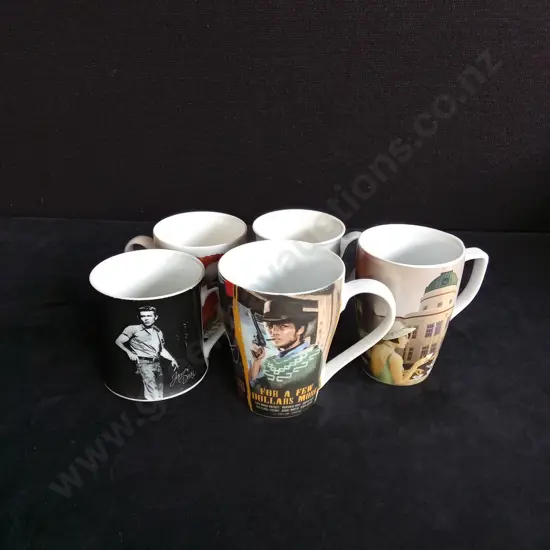5 PIECES PRINTED MUGS