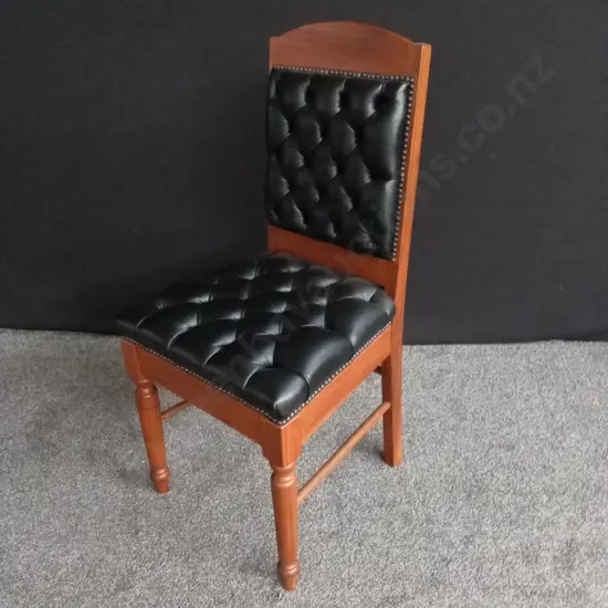 VICTORIAN STYLE DINING CHAIR LEATHER AND WOOD
