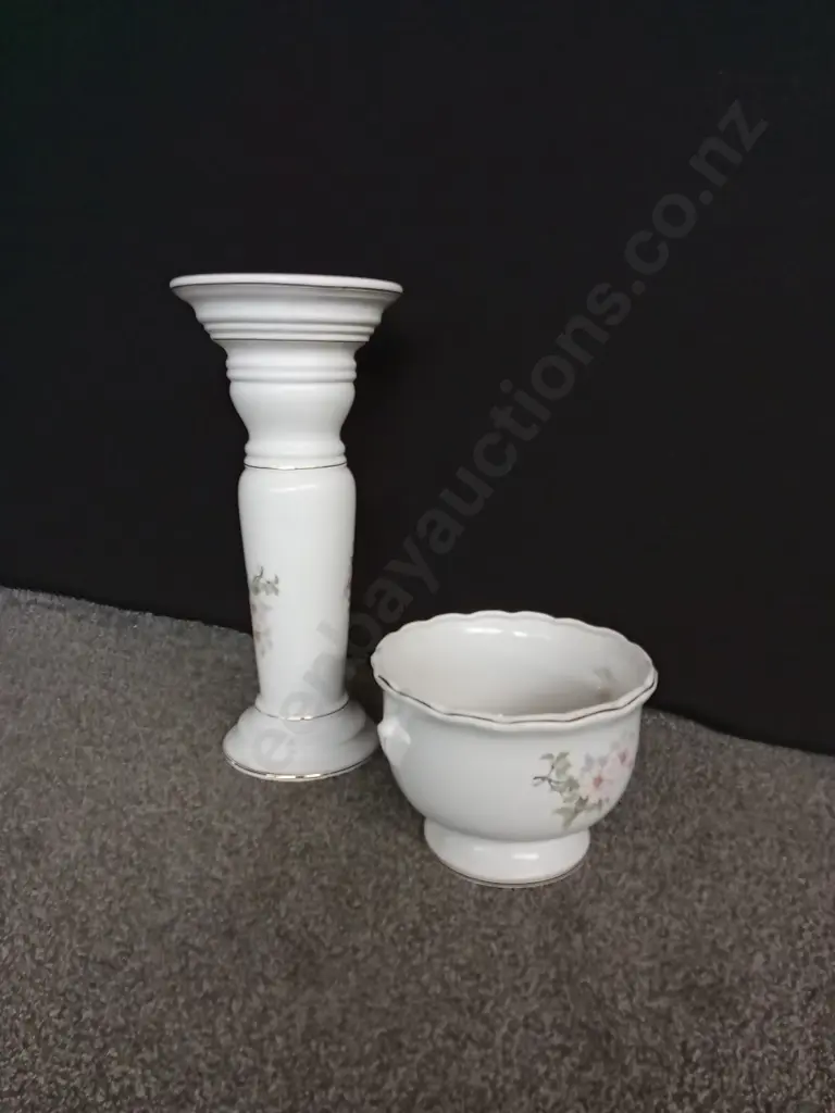 VINTAGE FLORAL CERAMIC JARDINIERE ON A STAND H 73CM Image 1++