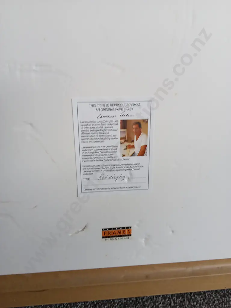 FRAMED LAWRENCE LEITCH RED DINGHY PRINT Image 1++