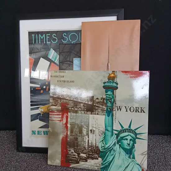 4 PIECES NYC MEMORABILIA ART PRINTS