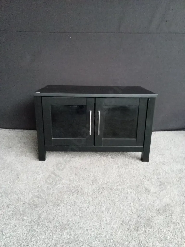 BLACK TV STAND CABINET H 56CM X 90CM W Image 1++