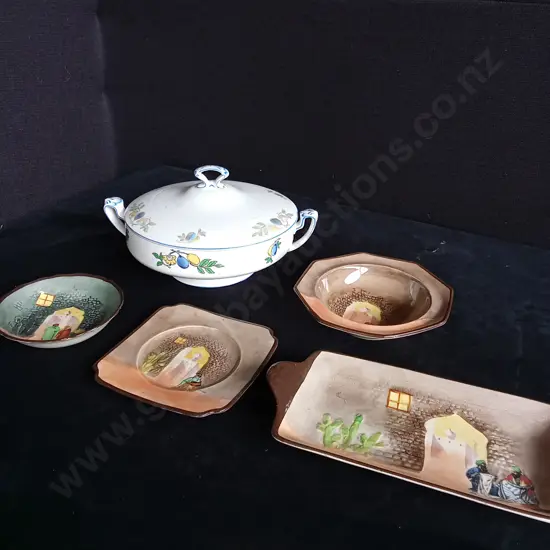 VINTAGE 1920S ROYAL DOULTON DISHES AND ALFRID MEAKIN SOUP BOWL