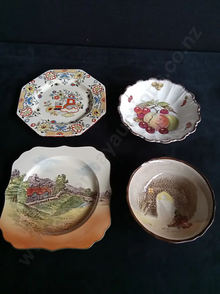 12 PIECES VINTAGE DISHWARE, ROYAL DOULTON, MASONS, ETC Image 1++