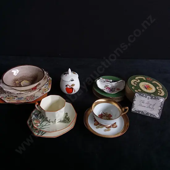 12 PIECES VINTAGE DISHWARE, ROYAL DOULTON, MASONS, ETC