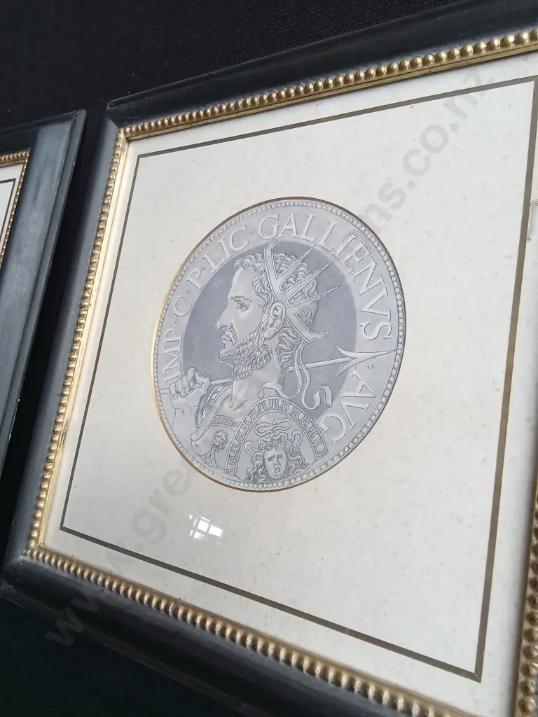 SET OF FRAMED ROMAN COIN PRINTS Image 1++
