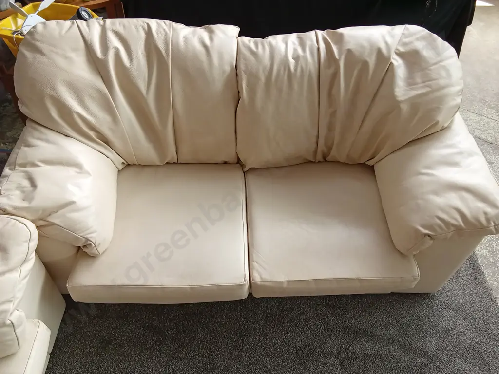 3 PIECE BEIGE COUCH SET (MEASUREMENTS IN DESCRIPTION) Image 1++