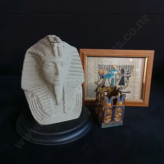 3 PIECES EGYPTIAN DECOR TALLEST H 25CM
