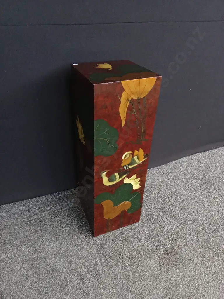 VINTAGE CHINOISERIE STYLE COLUMN 92CM H X 30CM W Image 1++