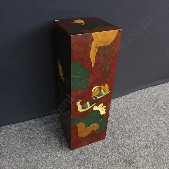 VINTAGE CHINOISERIE STYLE COLUMN 92CM H X 30CM W