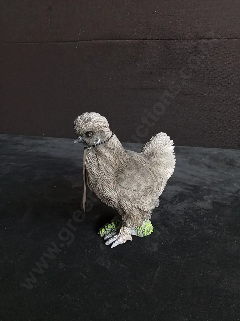 TAKASHO FIGURINE SILKY HEN GREY H 7CM BRAND NEW Image 1++