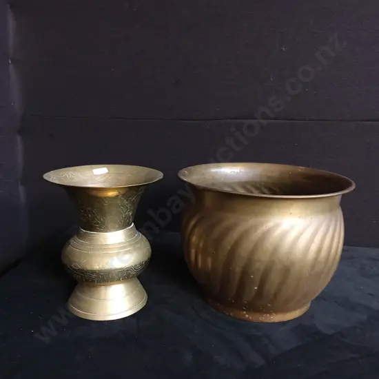 VINTAGE BRASS VASES/ PLANTERS