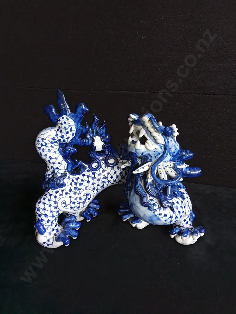 CHINESE PORCELAIN DRAGON SCULPTURE H 35CM Image 1++