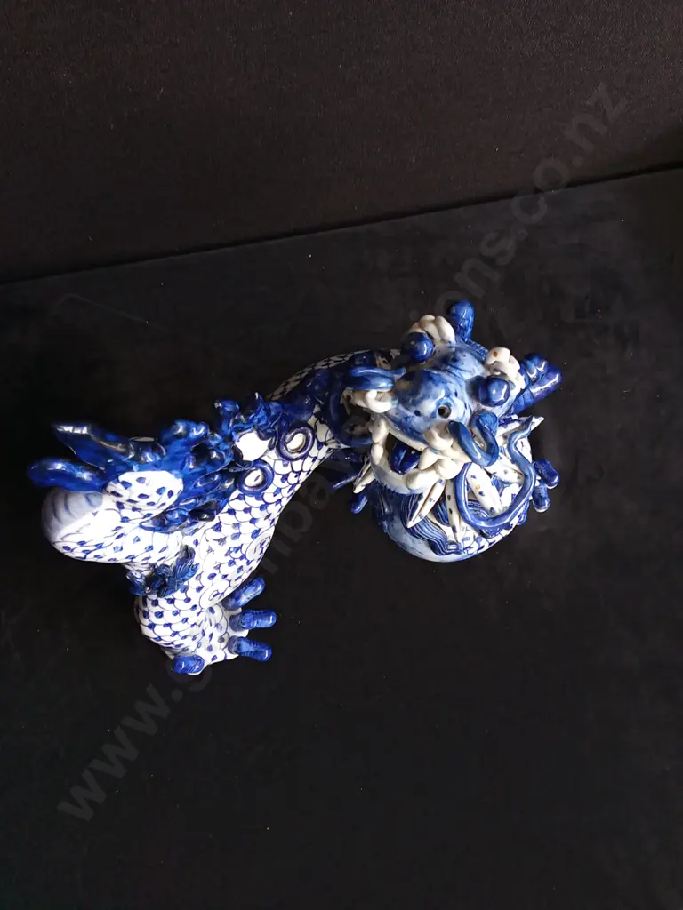 CHINESE PORCELAIN DRAGON SCULPTURE H 35CM Image 1++