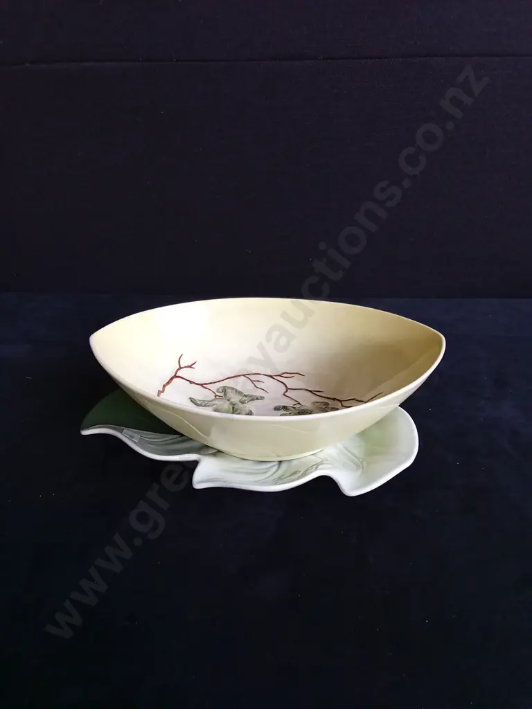 2 PIECES CARLTON WARE HAND PAINTED BOWL AND PLATE Image 1++