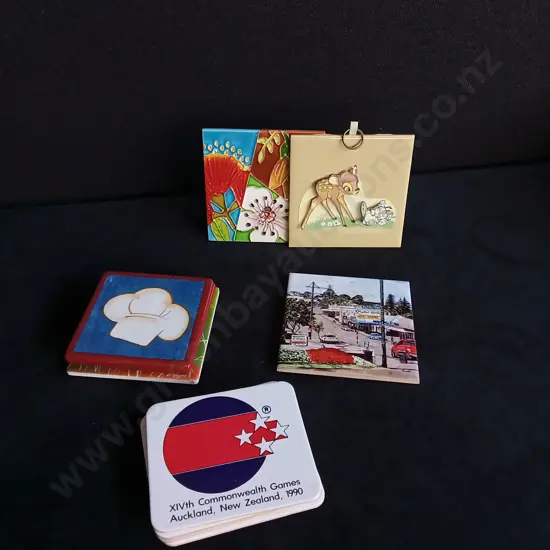 COASTERS AND SQUARE TILE ART MIX