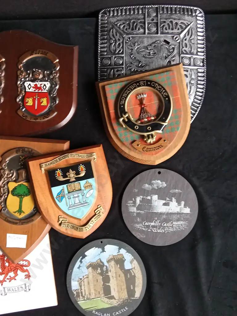 10 PIECES HERALDIC SHIELDS, CRESTS AND PLAQUES Image 1++