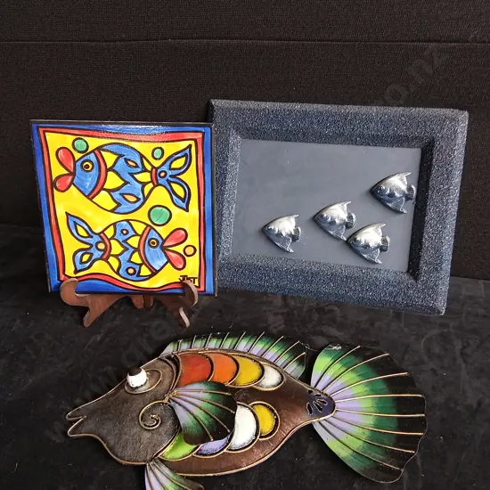3 PIECE FISH DECOR