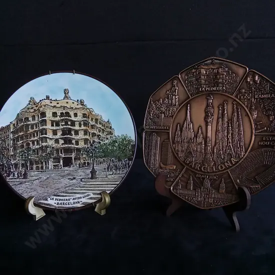 2 DECORATIVE BARCELONA PLATES