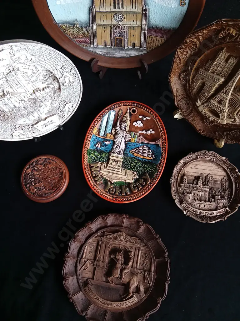 7 TRAVEL DECORATIVE WOODEN PLATES Image 1++