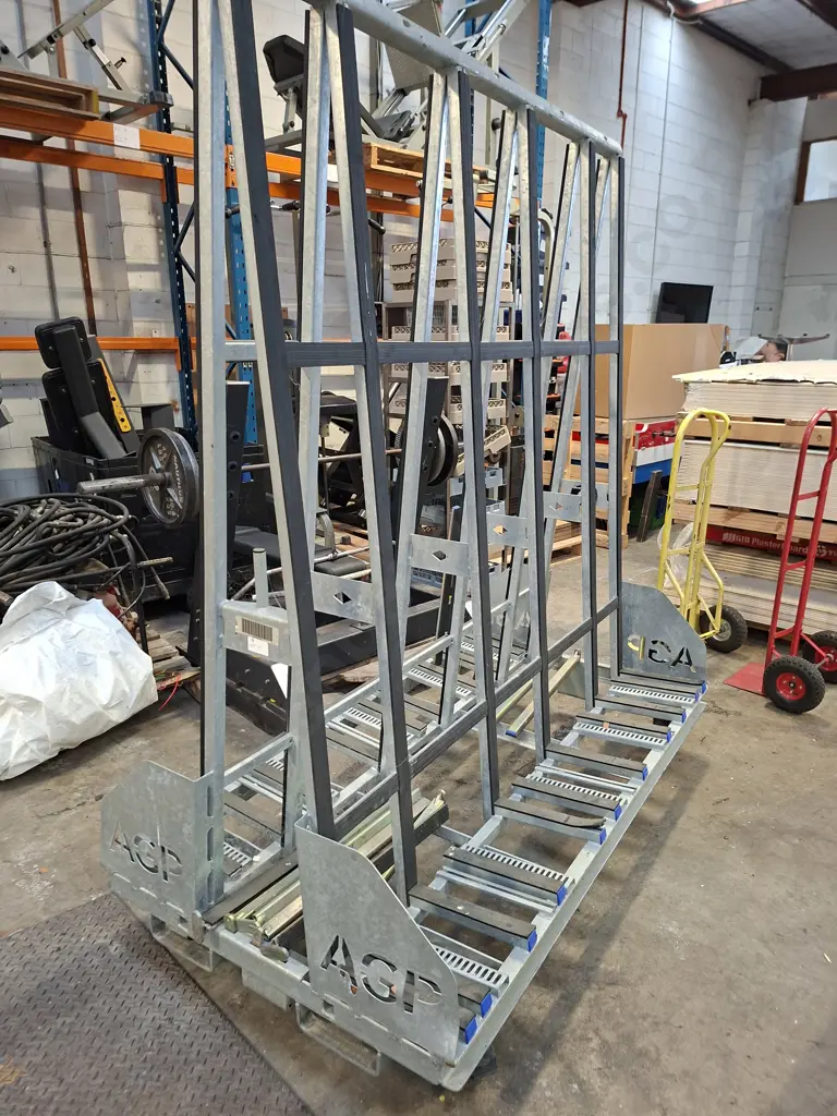 AGP BRANDED MOBILE GLAZING TROLLEY 2M X 1.08 . 2.25M HIGH WITH LOCK BARS INCLUDED Image 1++