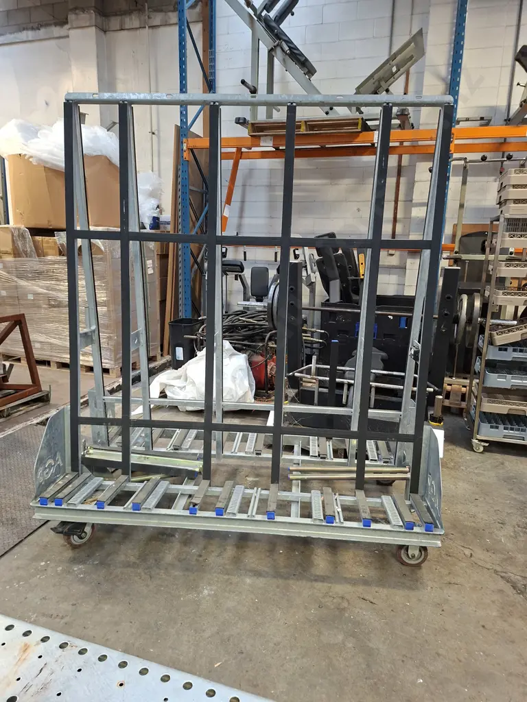 AGP BRANDED MOBILE GLAZING TROLLEY 2M X 1.08 . 2.25M HIGH WITH LOCK BARS INCLUDED Image 1++