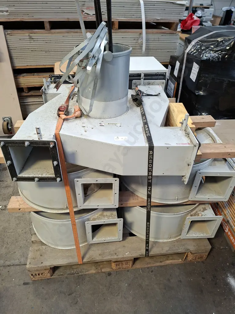 EXTRACTOR FAN SECTIONS ON PALLET WITH MOTOR ON SEPARATE PALLET UNTESTED Image 1++