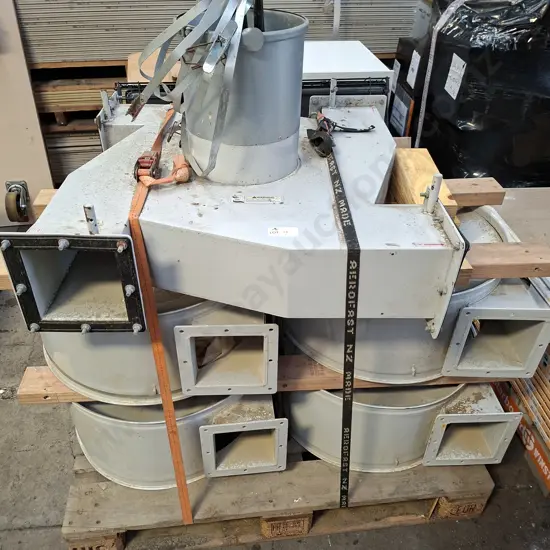 EXTRACTOR FAN SECTIONS ON PALLET WITH MOTOR ON SEPARATE PALLET UNTESTED