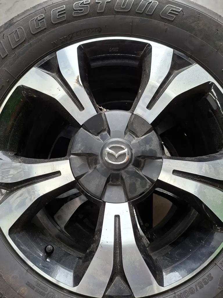 SET OF 4 X ALLOYS WHEELS AND TYRES SUIT MAZDA BT50 - 265X60 R18 6 STUD - WITH BRIDGESTONE DUELER TYRES Image 1++