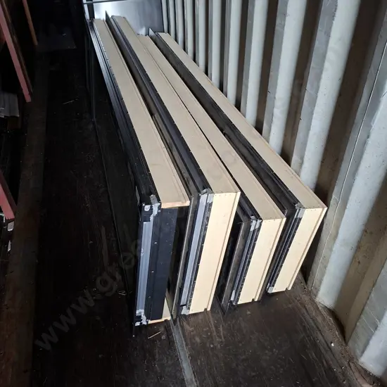 4 X NEW ALUMINIUM WINDOWS - INTERNAL MEASUREMENTS 2@ 2.41M TALL X 600MM AND 2@ 2.41M TALL X 450MM WIDE