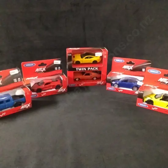 NEW WELLY NEX MODEL CARS, 4 SINGLE 1 TWIN PACK