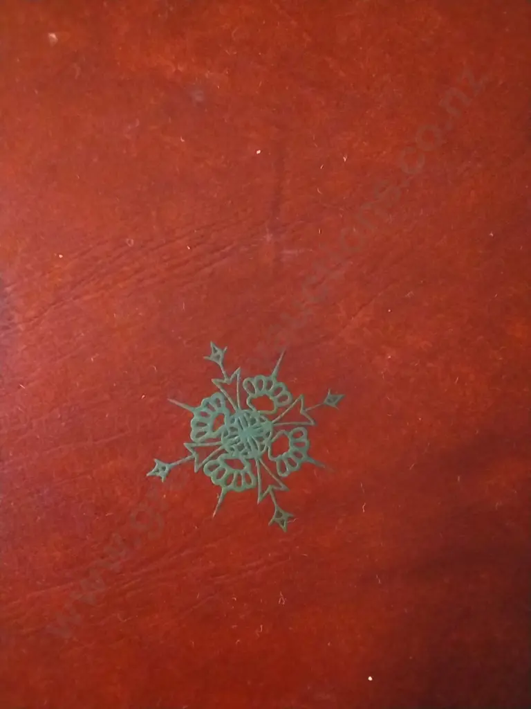 VINTAGE BEVAN FUNNELL STYLE TRIPOD WINE TABLE WITH BROWN LEATHER TOP Image 1++