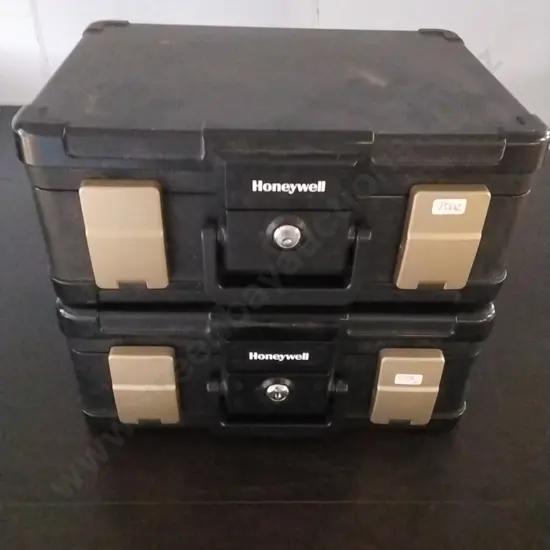 HONEYWELL SECURITY BOXES - X 2 OPEN BUT NO KEYS
