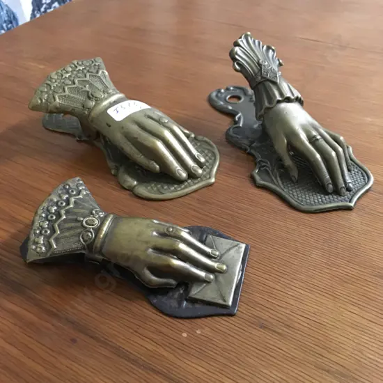 VICTORIAN STYLE HAND BRASS PAPER CLAMPS