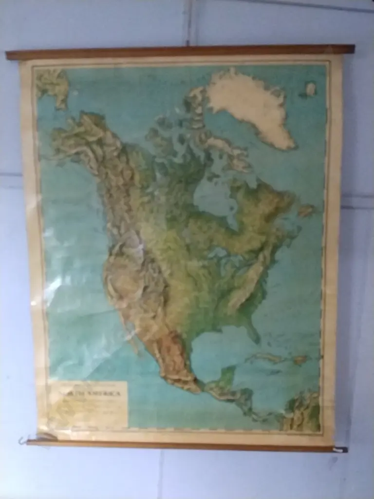 VINTAGE TOPOGRAPHICAL MAP OF NORTH AMERICA Image 1++