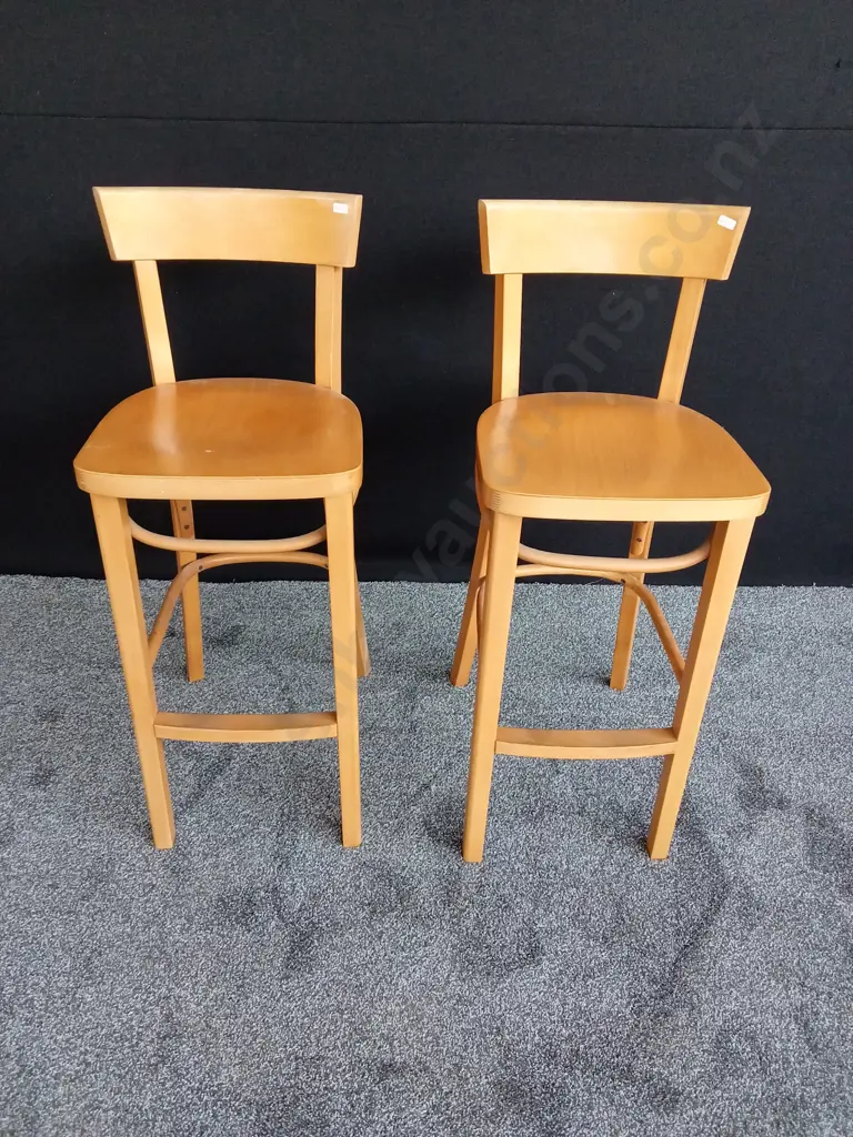 WOODEN BAR STOOLS X 2 Image 1++