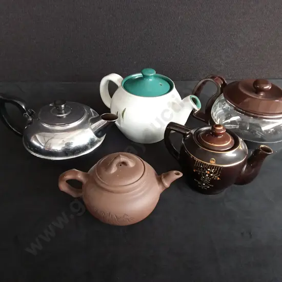 ASSORTED TEAPOTS X 5