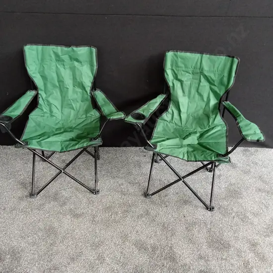 CAMPING CHAIRS With CUP HOLDERS  AND BAGS X 2