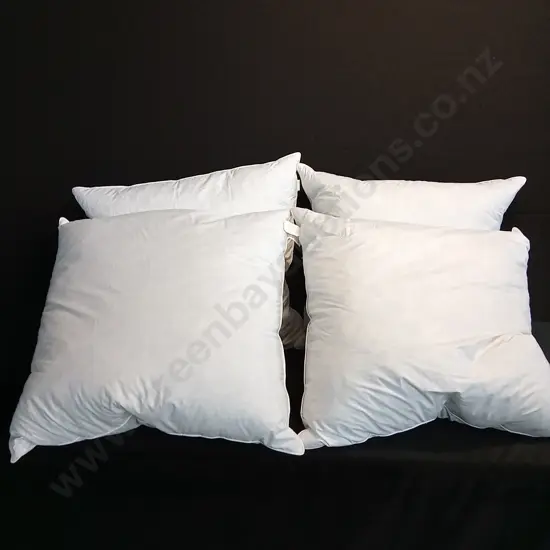 DUCK FEATHER FILLED LARGE SQUARE PILLOWS X 4