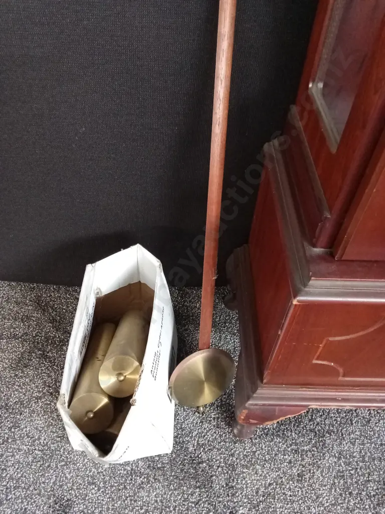 GRANDFATHER CLOCK - TEMPEST FUGIT BRANDED WITH PENDULUM AND WEIGHTS Image 1++