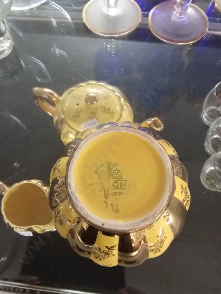 VINTAGE GIBSON T22 YELLOW TEAPOT SET Image 1++