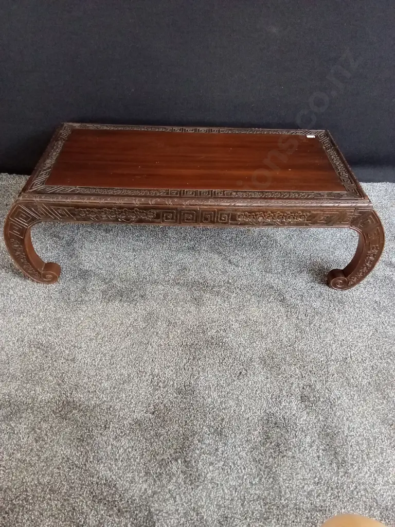 OPIUM COFFEE TABLE - CARVED CHINESE ROSEWOOD  CIRCA 1930'S Image 1++