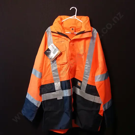 NEW AND USED HIGH VIS AND OVERALLS 1X JACKET 2 X VEST 1X OVER TROUSER 7X OVERALLS