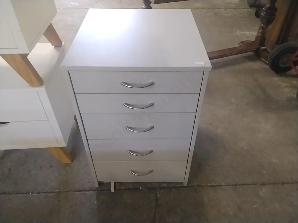 GREY 5 DRAWER UNDER DESK UNIT Image 1++